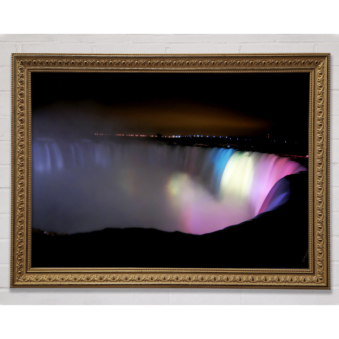 Victoria Falls Lichtshow Gerahmter Druck