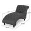 Chaise longue charmante avec un design incurvé, un capitonnage à boutons, un point losange, un tissu gris anthracite, une structure capitonnée et des pieds en bois de bouleau