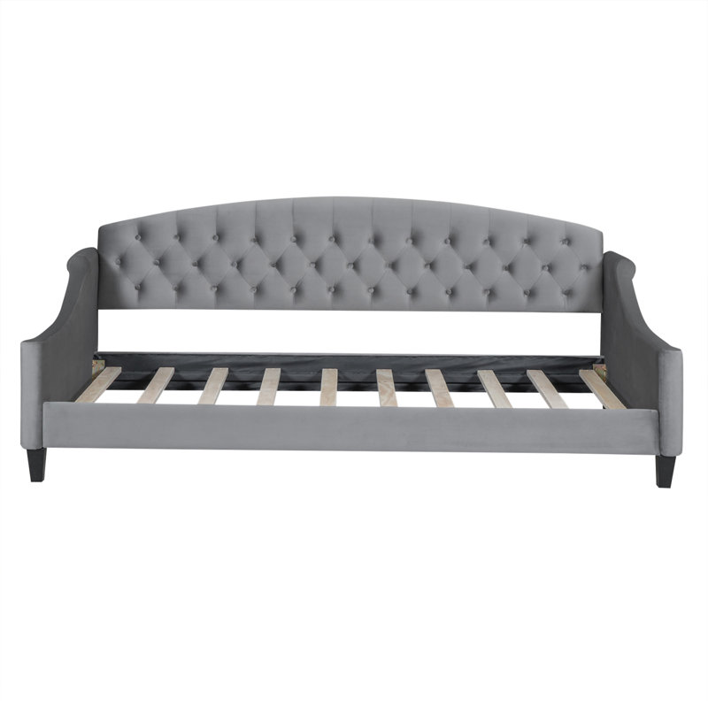 Modern Luxury Tufted Button Daybed, Gray, Twin