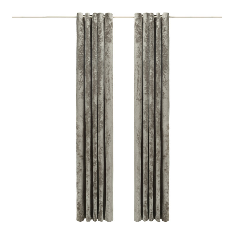 Reiban Room Darkening Curtain Pair, 168cm Width x 183cm Drop, Silver
