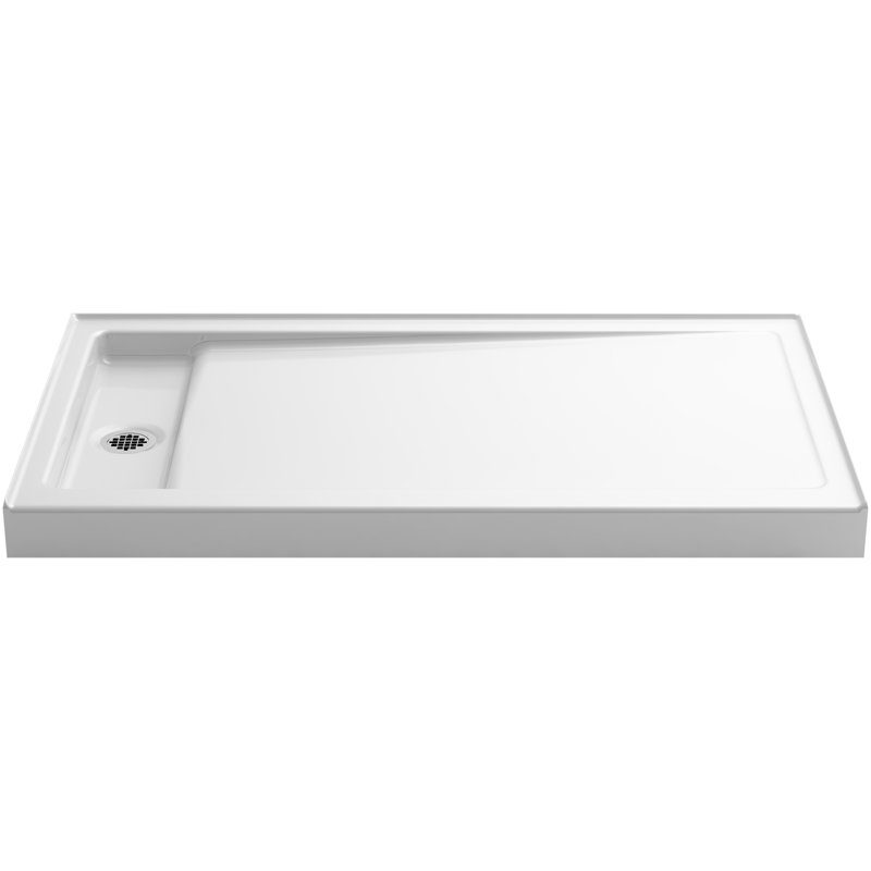 Bellwether 60" x 34" Single-Threshold Shower Base, White, Right Offset