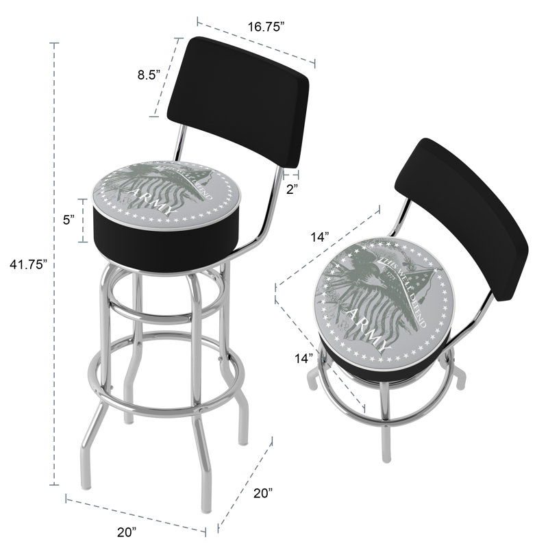 Swivel Upholstered Counter Stool with Metal Frame