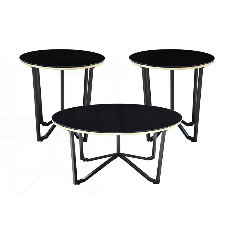 Round Coffee Table And End Tables Set, Center Table