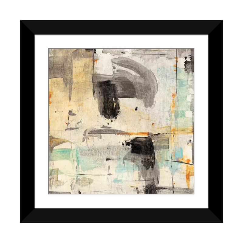 « imagination ii », impression sur toile, H 16 po x l 16 po x P 1 po, Papier d'art encadré noir, Blanc
