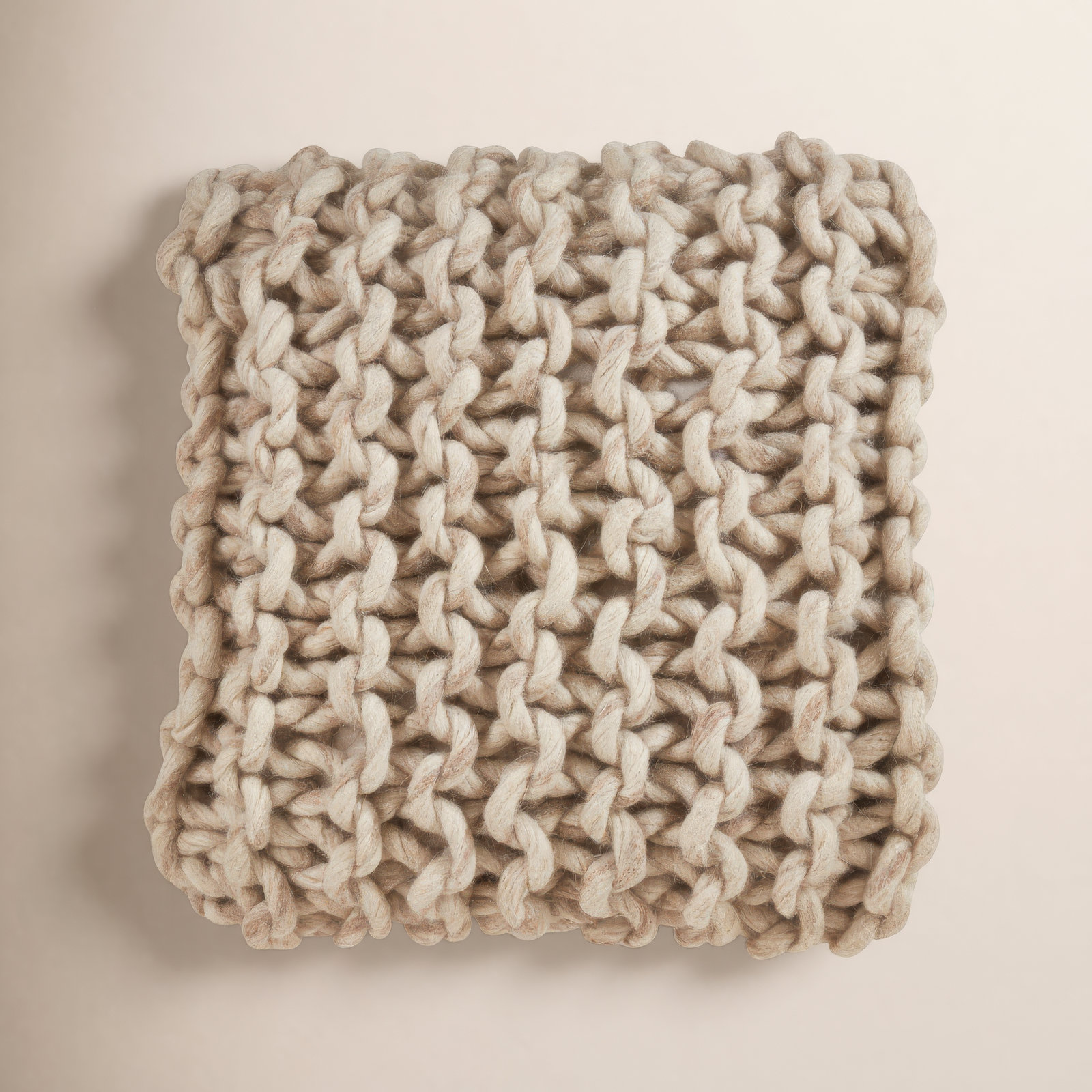 Zayn Wool Throw Pillow, Natural, Down 