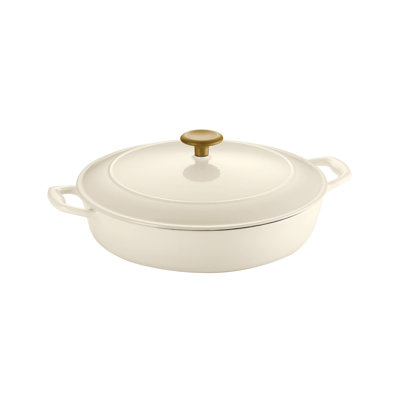 Tramontina 4 Qt. Enameled Cast Iron Round Gourmet Braiser with Lid