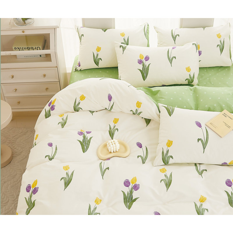 Ensemble d'édredon réversible 100% coton Emily Farmhouse