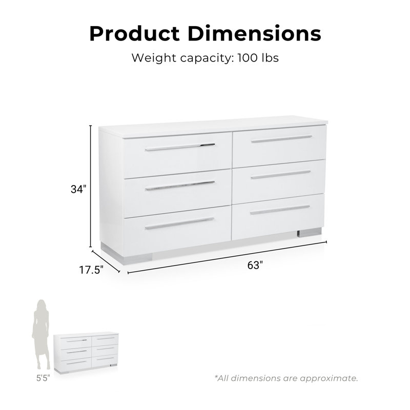 Commode double 6 tiroirs Caidah Lambda