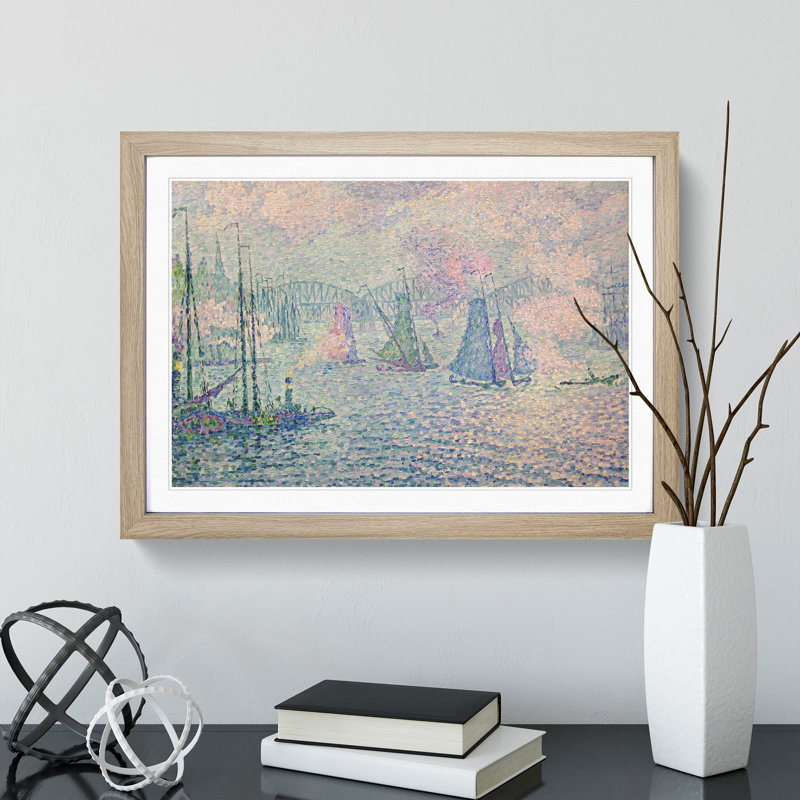 Rotterdam the Meuse by Paul Signac - Picture Frame Painting, Oak Framed, 27cm H x 36cm W x 2cm D