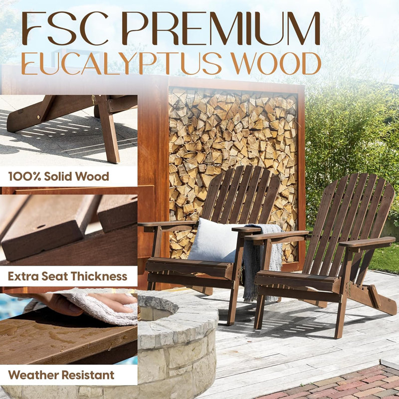 Berdina Foldable Outdoor Adirondack Set