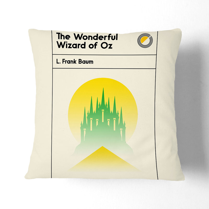 Book Cover The Wonderful Wizard Of Oz L. Frank Baum Square Throw Cushion, 55cm H x 55cm W x 20cm D