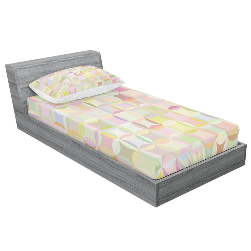 Microfiber Geometric Sheet Set, Twin Sheet Set with Fitted Sheet