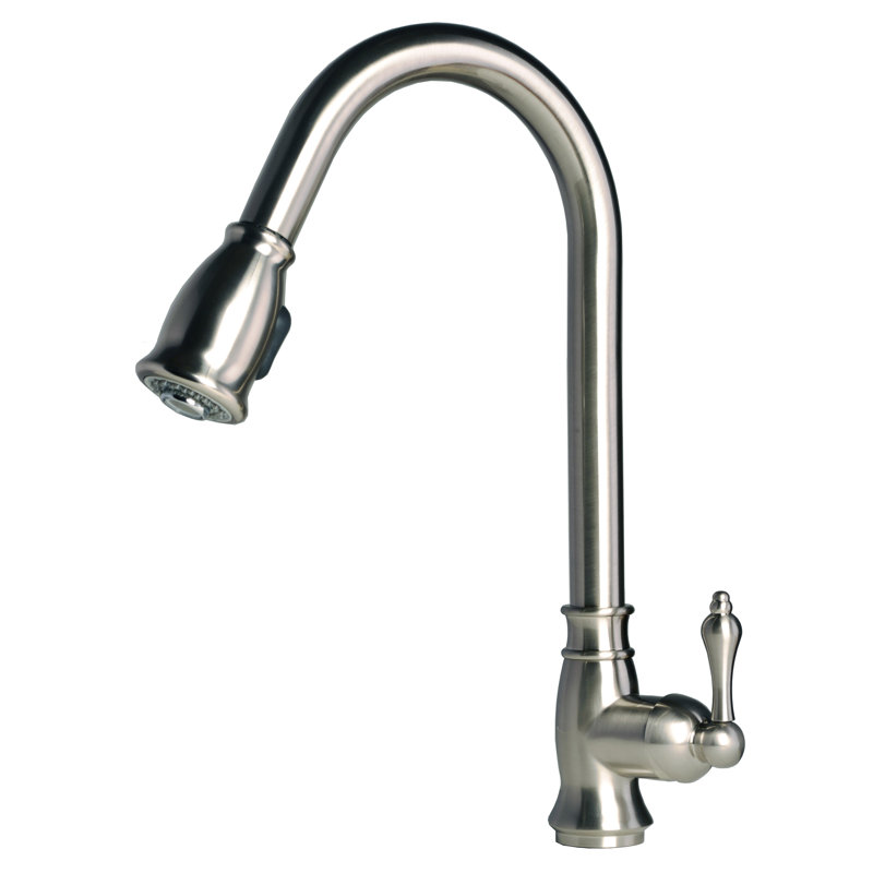 Single Handle Pull Down Kitchen Faucet with Optional Soap/Lotion Dispenser, Stainless Steel, Without Soap Dispenser