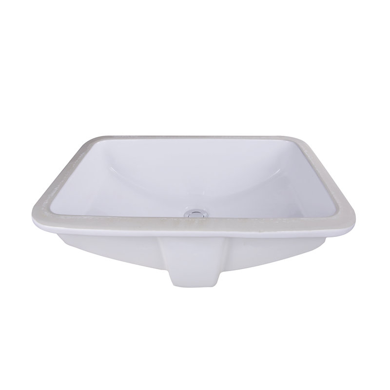 Nantucket Sinks Great Point 14.25'' White Vitreous China Rectangular Bathroom Sink with Overflow