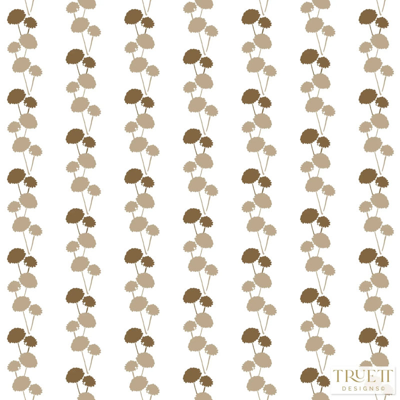Dahlia Vine Luxury Wallpaper, Cellulose/Polyester, Brown