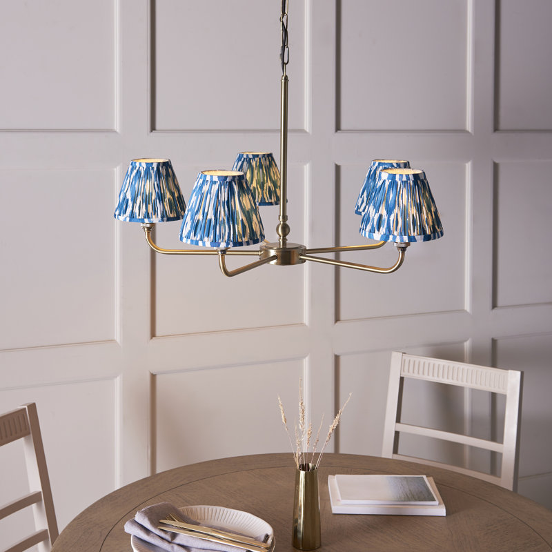 Abdulkader 5 - Light Chandelier, Blue, Brass