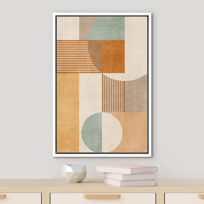 Forme Mid-Century Polygones Mid-Century, formes géométriques abstraites Boho, Blanc, H 36 po x l 24 po