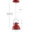 Luminaire suspendu en forme de dôme à 1 lumière Hendry-47180727