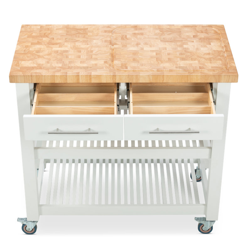 Sydney 38.30'' Wide Rolling Kitchen Cart, White