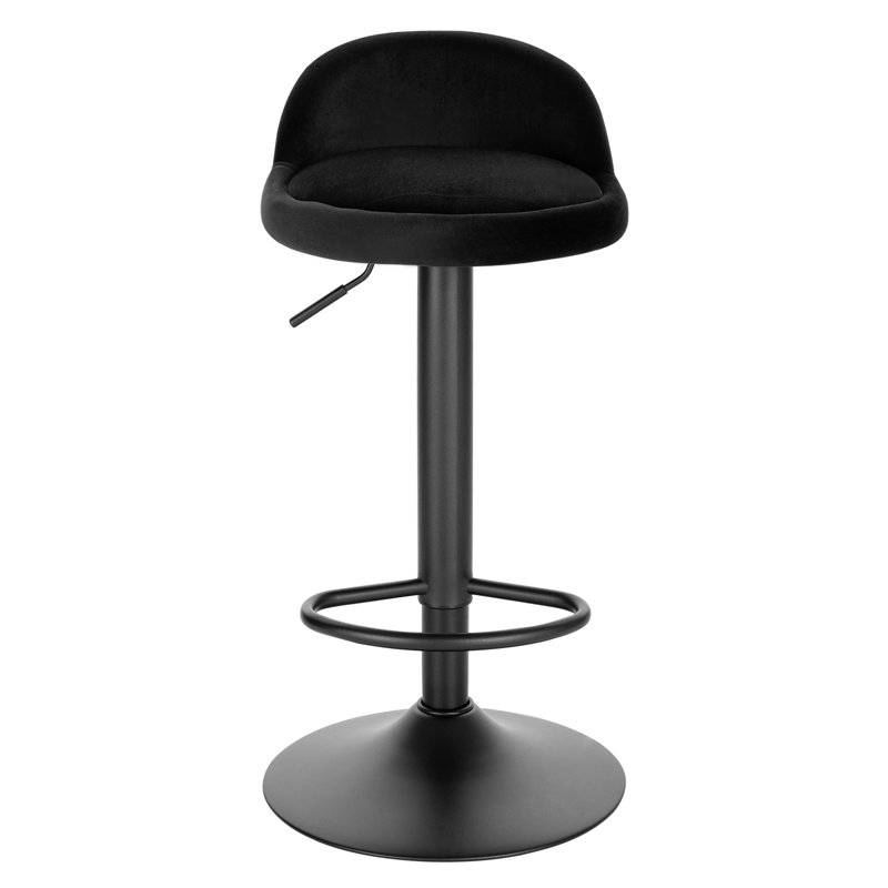 Ashanty Swivel Bar Stool, Black