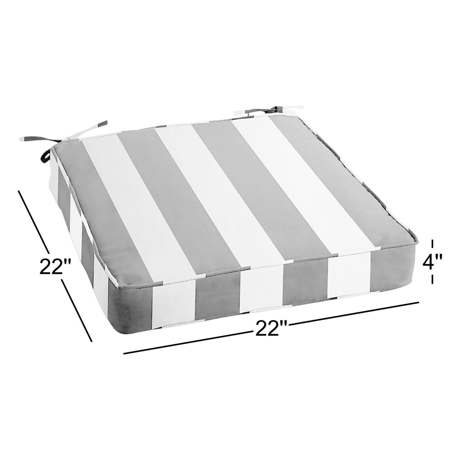 Indoor/Outdoor Sunbrella Striped Seat Cushion