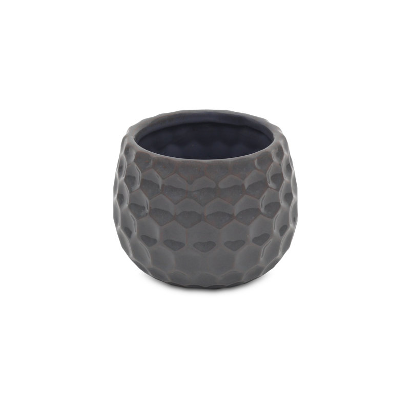 Pot à fleurs en céramique Eddins, Gris, H 4 po x l 4,25 po x P 4,25 po