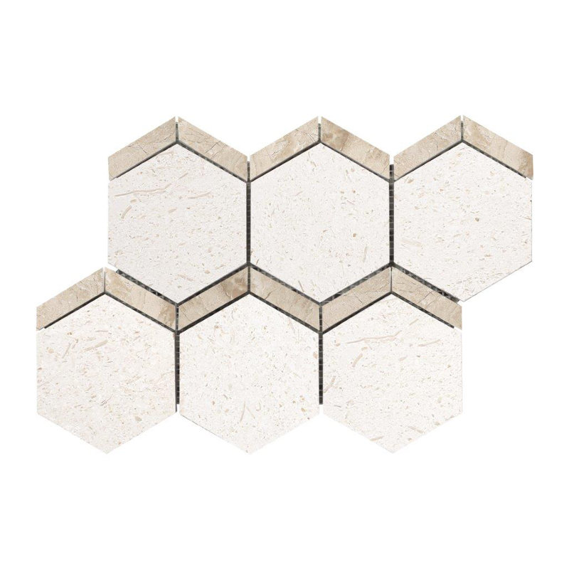 Carreau de mosaïque mural en pierre naturelle à bords droits 4 po x 4 po