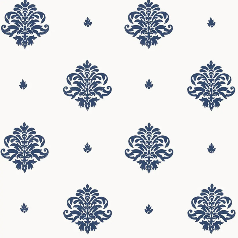Mayla Damask Wallpaper, Navy
