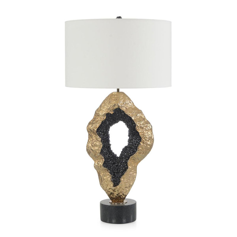 Hammered Gold And Black Geode Table Lamp