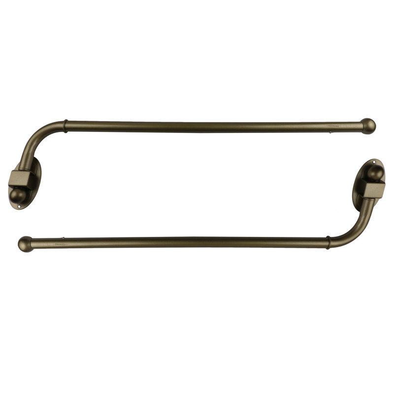 Tringle à rideaux simple réglable Ronna, H 0,5 po x l 24 po x p 0,5 po, Or antique
