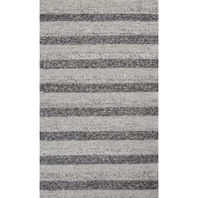 Tapis beige en laine fabriqué à la main à motif géométrique Mott Street