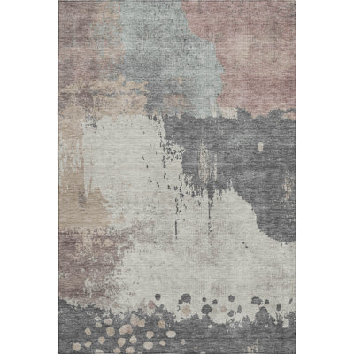 Premium Machine Washable Pinkston Abstract Rug