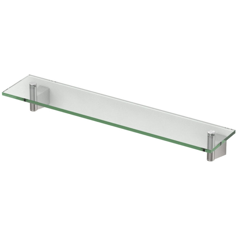 Étagère murale rectangulaire en verre trempé Bleu | Tablette flottante, Nickel satiné