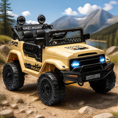 Camion pour enfant 12 V, véhicule électrique pour tout-petits avec télécommande parentale 2,4 G, modes à 3 vitesses, suspension à ressort et phares à DEL pour la cour et les jeux extérieurs