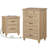 Ensemble de commode et table de chevet 2 pièces 2 pièces, chêne