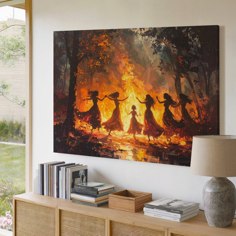 Art mural sur toile, rituel mystique, H 16 po x l 20 po