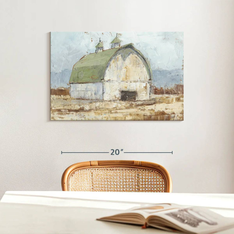 Lilie Whitewashed Barn II, 16" H x 24" W