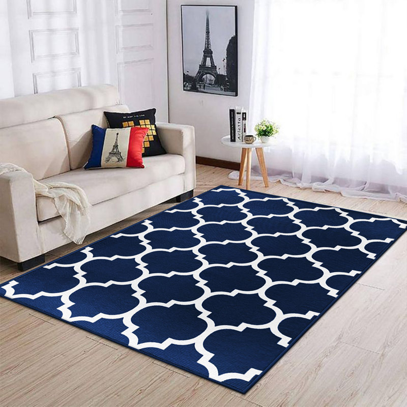 Contemporary Soft Plush Decorative Carpet for Home Abstract Machine Printed Area Rug, Rectangle 60 x 110 cm