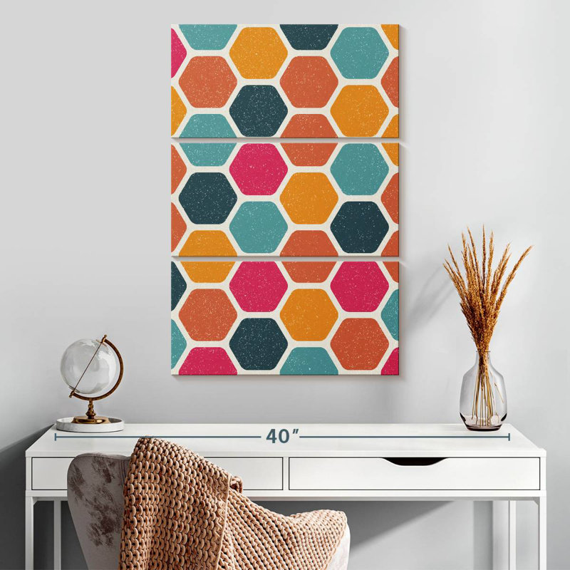 Motif hexagonal Avery Mid-Century, H 32 po x l 20 po