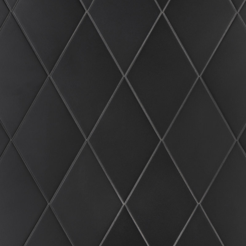 Rhombus Smooth 6" x 10" Porcelain Tile, Noir