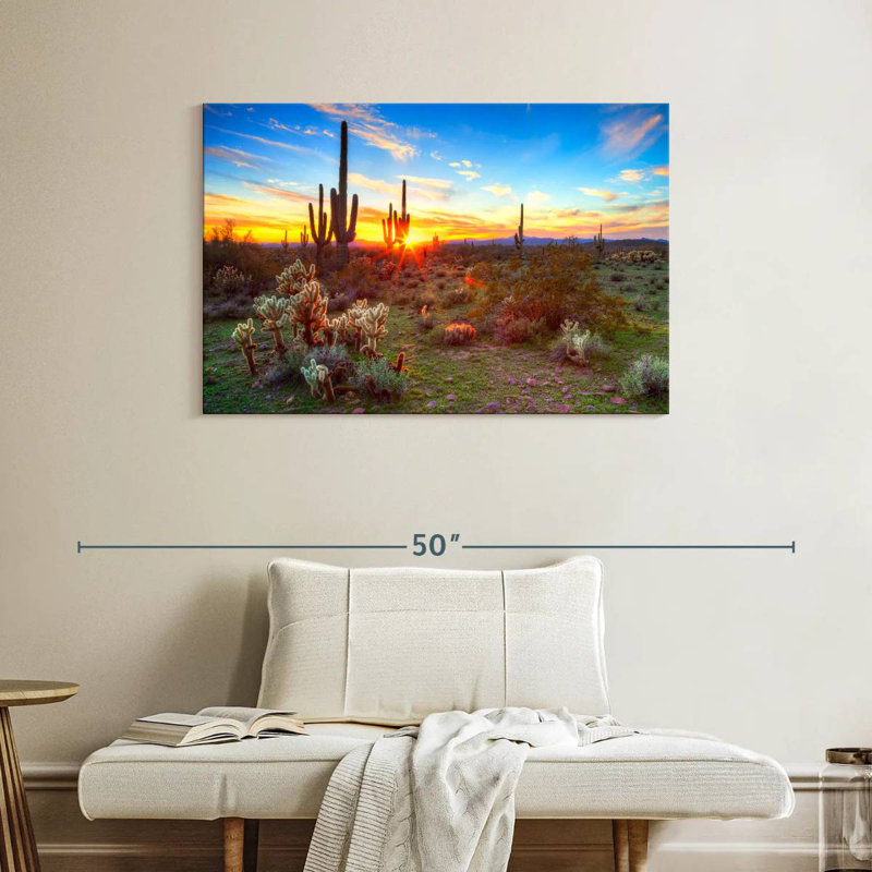 Harnek, désert, cactus, rayon de soleil, H 26 po x l 39 po
