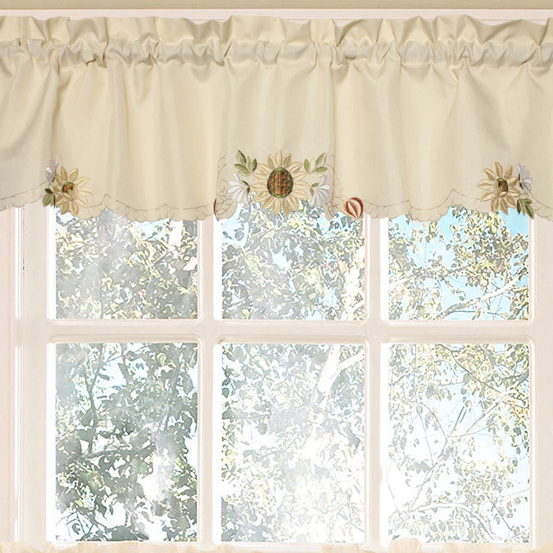Schnabel Floral Scalloped Window Valance August Grove®