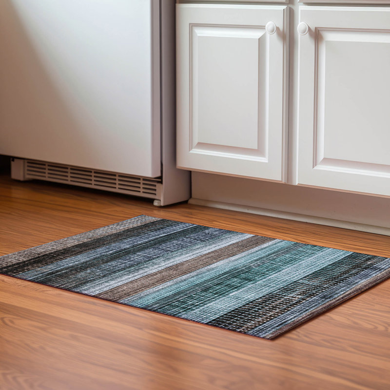Premium Machine Washable Crestover AMF1873 Stripes Rug, Rectangle 1'8" x 2'6"