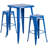 Gyeong 23.75'' Square Metal Indoor-Outdoor Bar Table Set with 2 Square Seat Stools-22109156