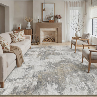 Tapis abstrait beige / brun