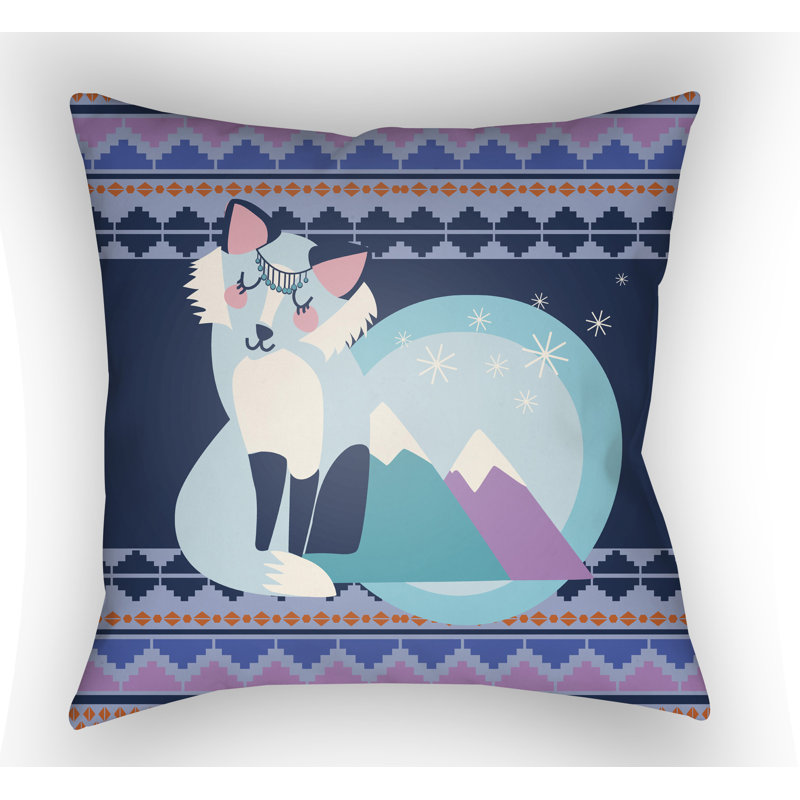 Littles Outdoor Throw Pillow, 18" H x 18" W x 4" D, Dark Blue