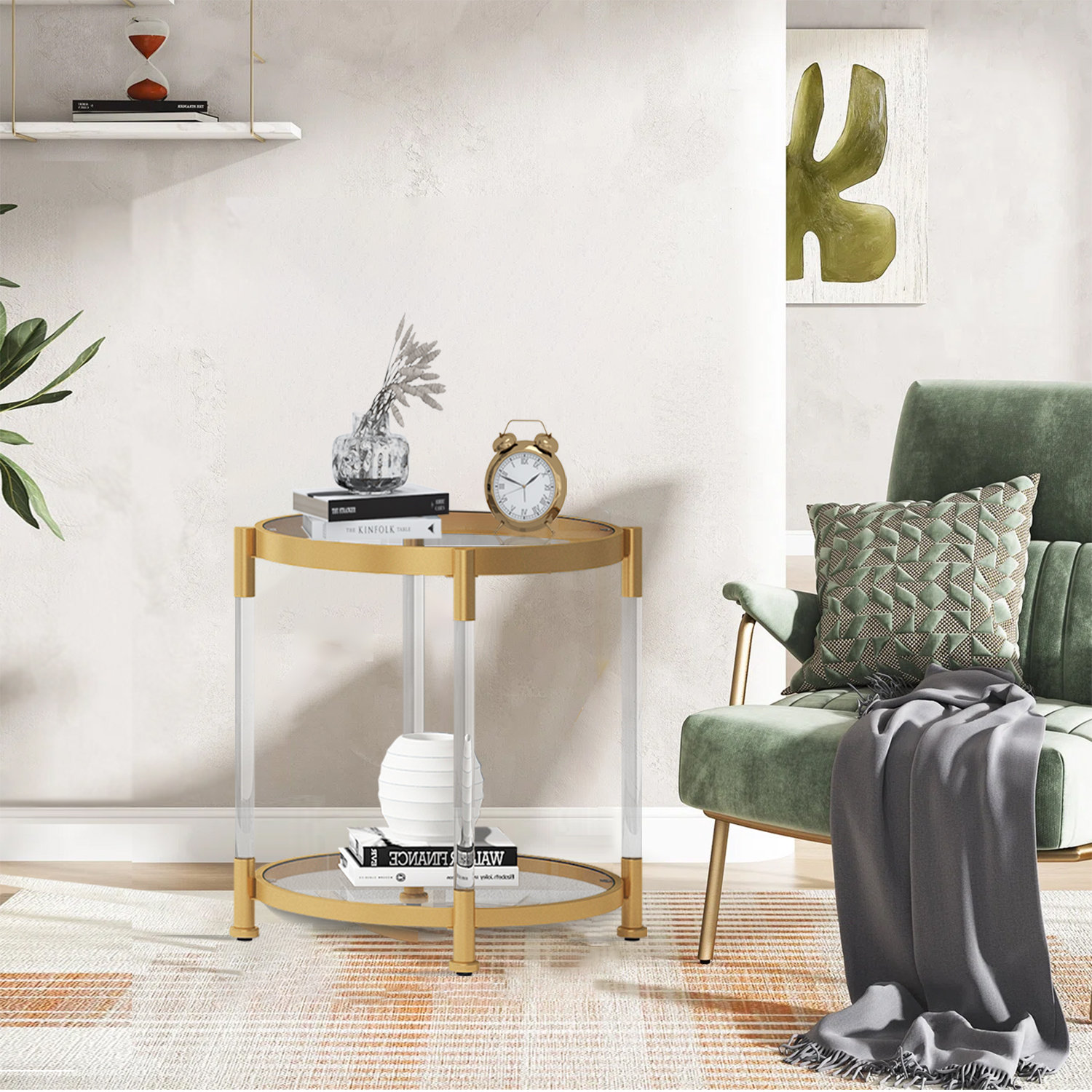 Mercer41 Ignasio Glass Frame End Table with Storage & Reviews | Wayfair