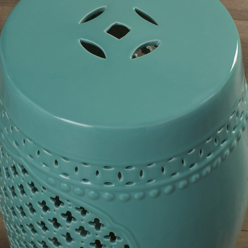 Octavius Ceramic Accent Stool, Robbin's Egg Blue