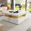Table basse moderne carrée avec rangement à 4 tiroirs 43,3 po