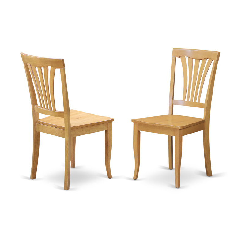 3 Piece Modern Dining Table Set Contains a Round Kitchen Table with Pedestal and 2 Dining Chairs, Oak, Oak, Oak